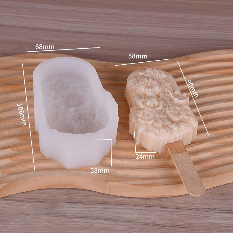 Kreative florale Eiscreme Silikonform