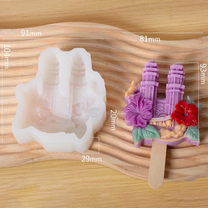 Kreative florale Eiscreme Silikonform