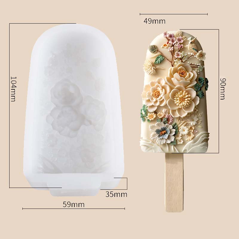 Kreative florale Eiscreme Silikonform