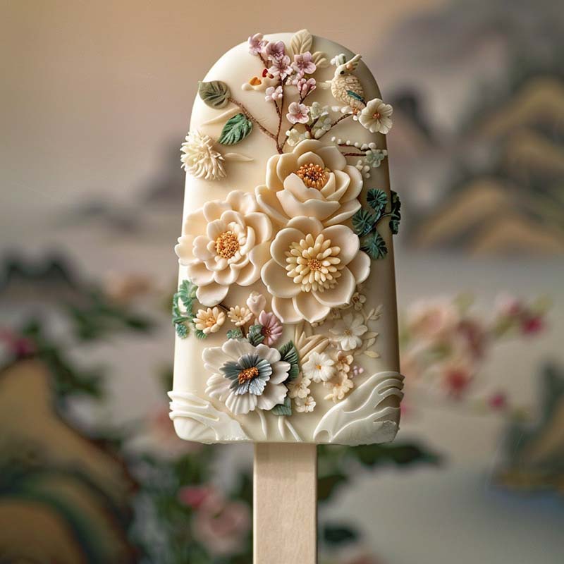 Kreative florale Eiscreme Silikonform