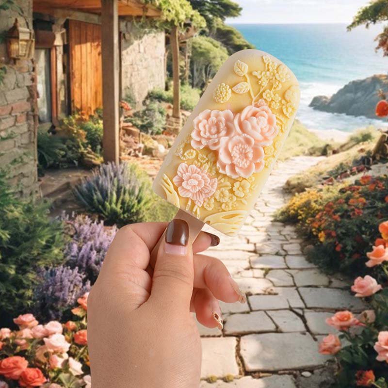 Kreative florale Eiscreme Silikonform