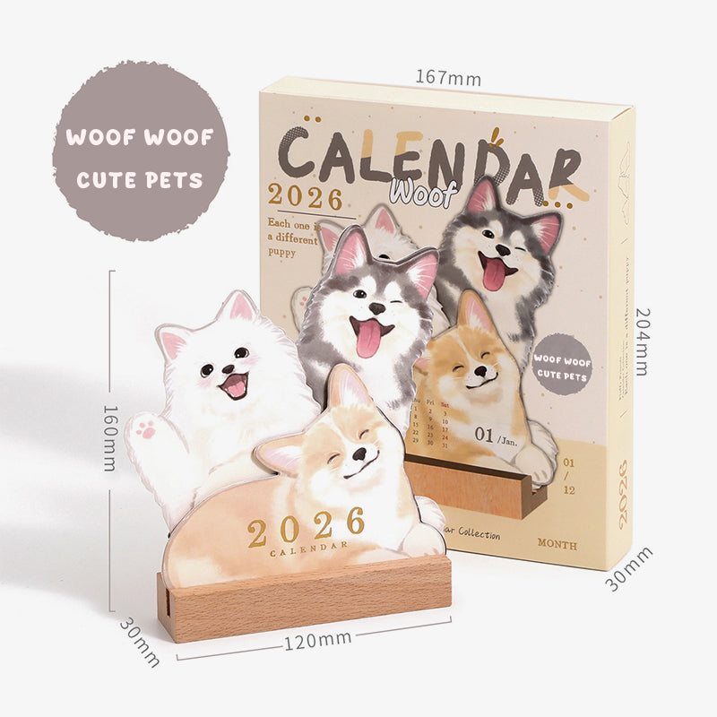 🔥 30% RABATT im Winter-SALE! 📅 3D Schreibtischkalender | Katze & Hund Design 🐾🎁