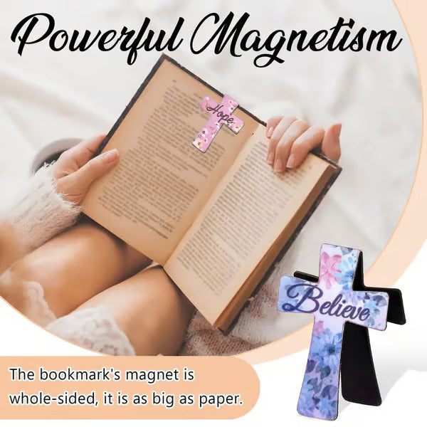 📖 16er-Set Magnetische Kreuz-Lesezeichen ✝️ | Bibelvers & Florales Design | Ideal als Geschenk ✨