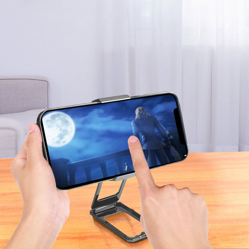 Klappbarer Telefonhalter mit hinterem Clip