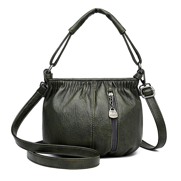 Neue Retro große Kapazität weiches Leder Handtasche Umhängetasche