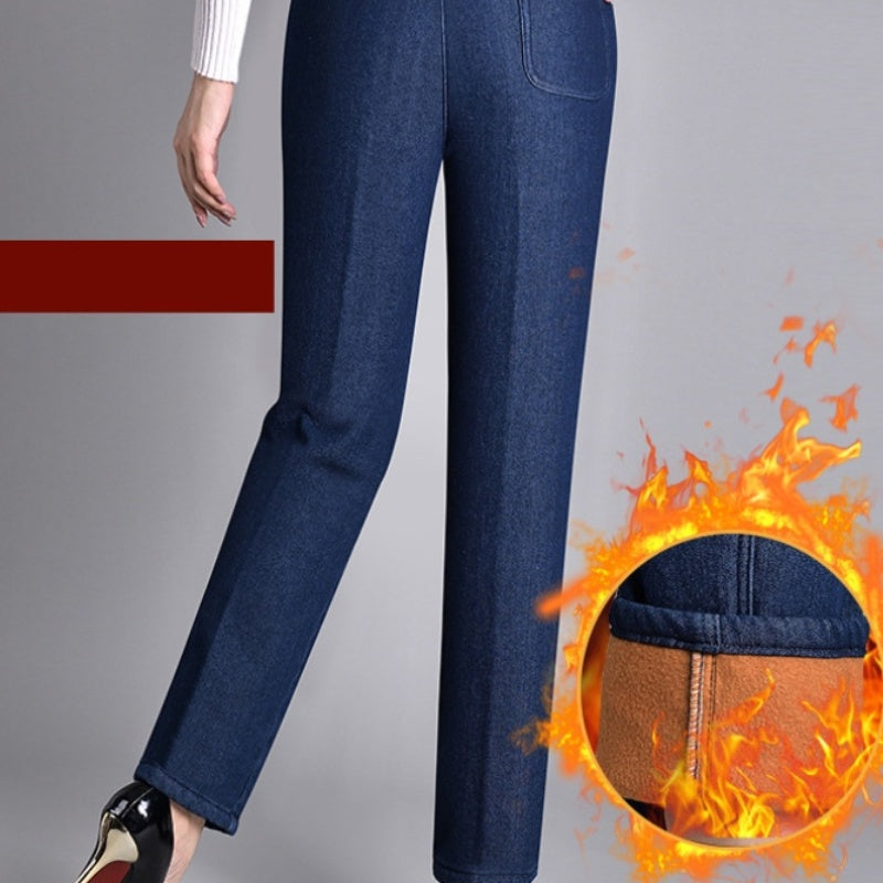 🔥Heißer Stil 2024🔥Jeans mit Seitentaschen und elastischem Bund für Damen