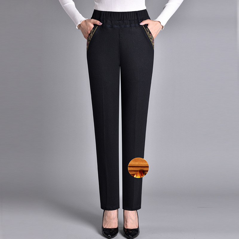🔥Heißer Stil 2024🔥Jeans mit Seitentaschen und elastischem Bund für Damen