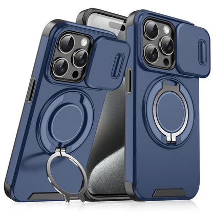 🍎🔄 iPhone Panzerhülle: Mit 360° Stativ-Ring & Schiebbarer Kamera-Abdeckung 📸