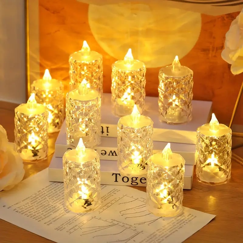 Kristall-Kerzen-Set ohne Flamme