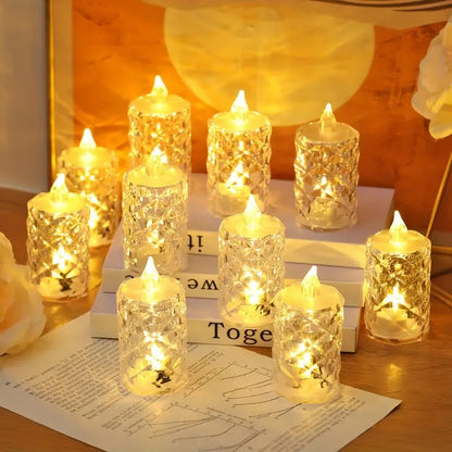 Kristall-Kerzen-Set ohne Flamme