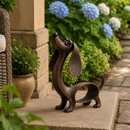 🐾 Kunstvolle Dackel-Skulptur in Antik-Bronze – Der herzerwärmende Blickfang für jedes Dackel-Zuhause!