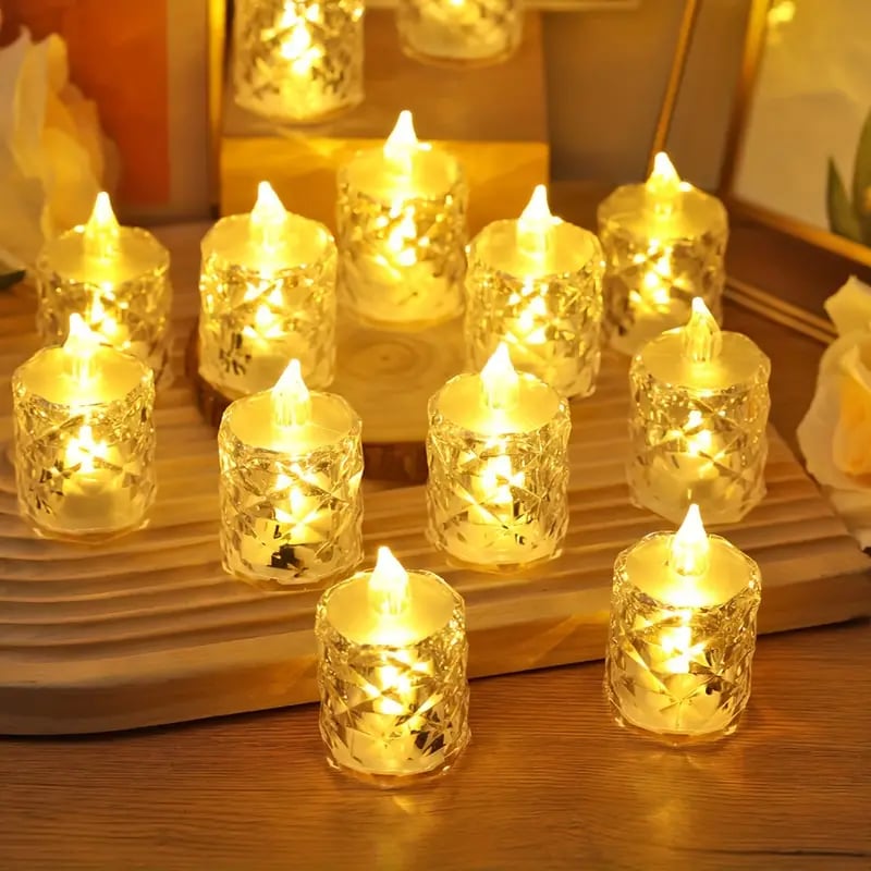 Kristall-Kerzen-Set ohne Flamme
