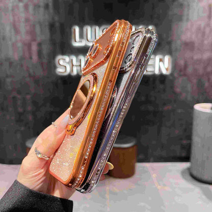 📲✨Gradient Glitter Halter Make-up-Spiegel Schutzhülle