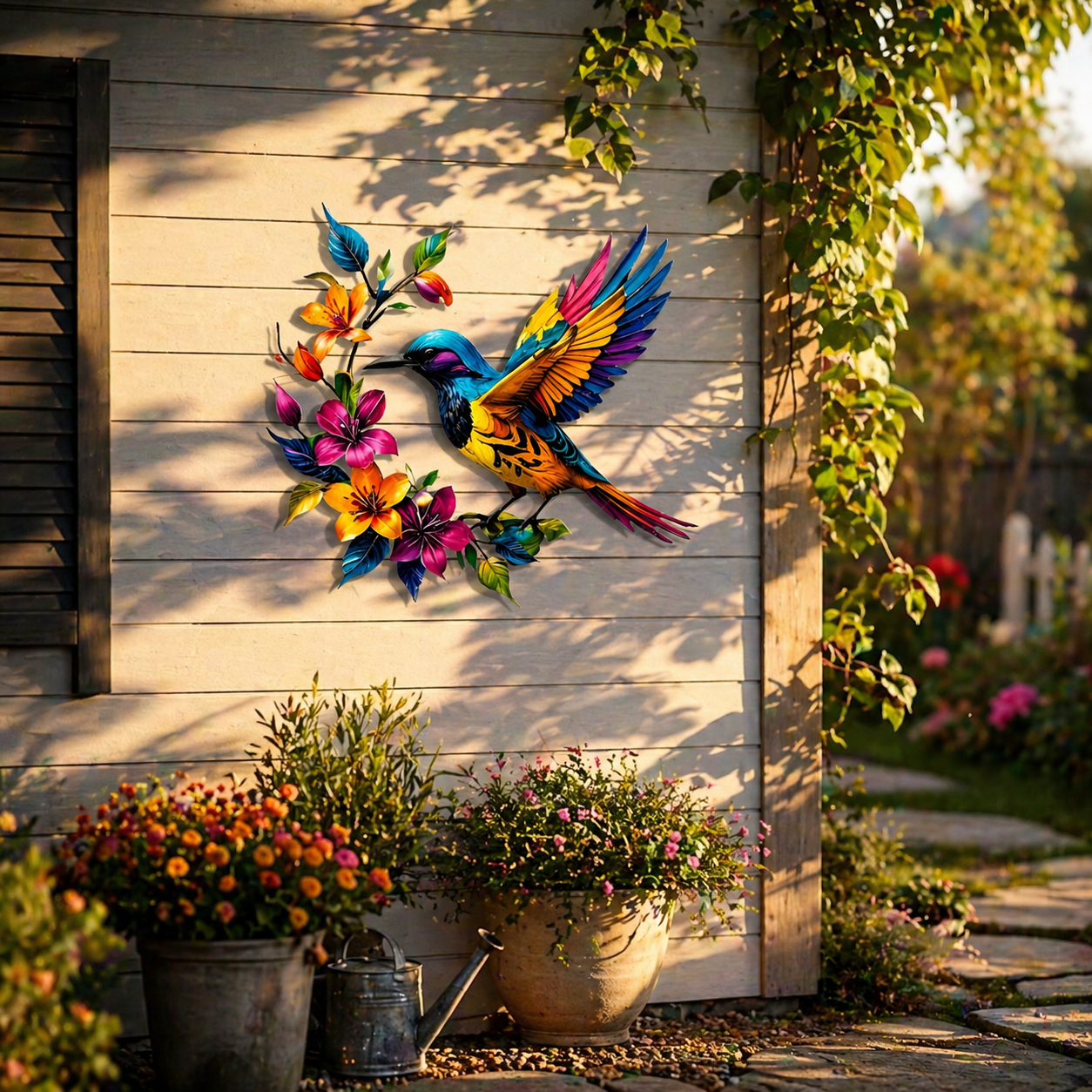 Verschönern Sie Ihren Garten mit diesem farbenfrohen Kolibri der sturmfest an jeder Wand erstrahlt 🌸