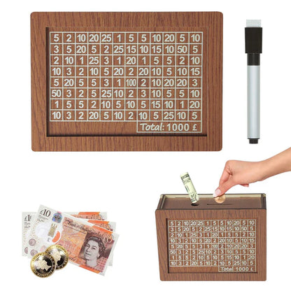 Edle Sparbox aus Holz mit Sparziel ✨ Motivations-Spardose für Groß & Klein 💰