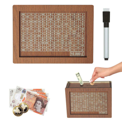 Edle Sparbox aus Holz mit Sparziel ✨ Motivations-Spardose für Groß & Klein 💰