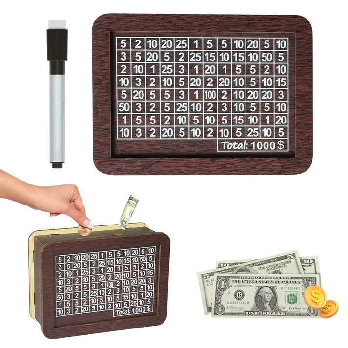 Edle Sparbox aus Holz mit Sparziel ✨ Motivations-Spardose für Groß & Klein 💰