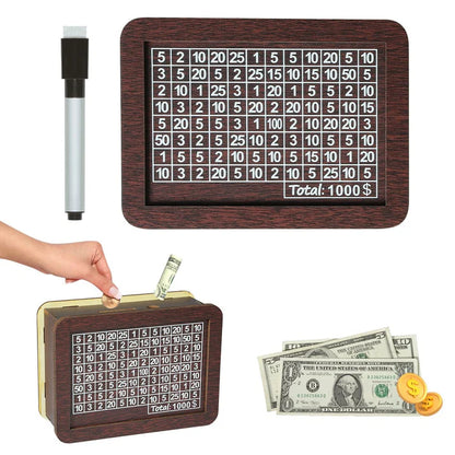 Edle Sparbox aus Holz mit Sparziel ✨ Motivations-Spardose für Groß & Klein 💰