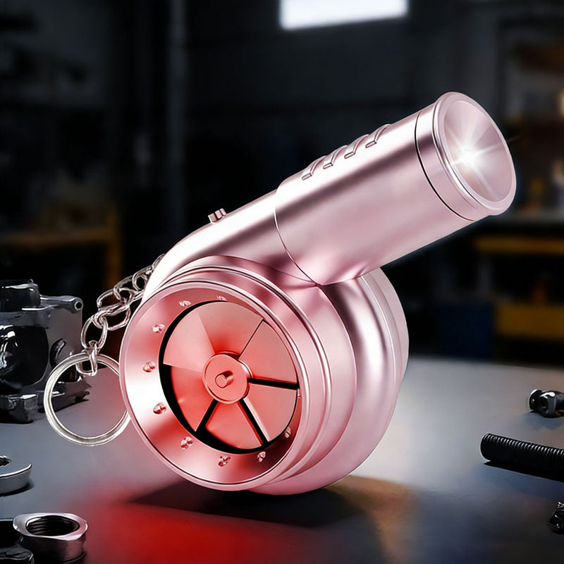 Turbo-Schlüsselanhänger mit Sound & LED – Spinnende Turbine für Autofans 🏎️💨
