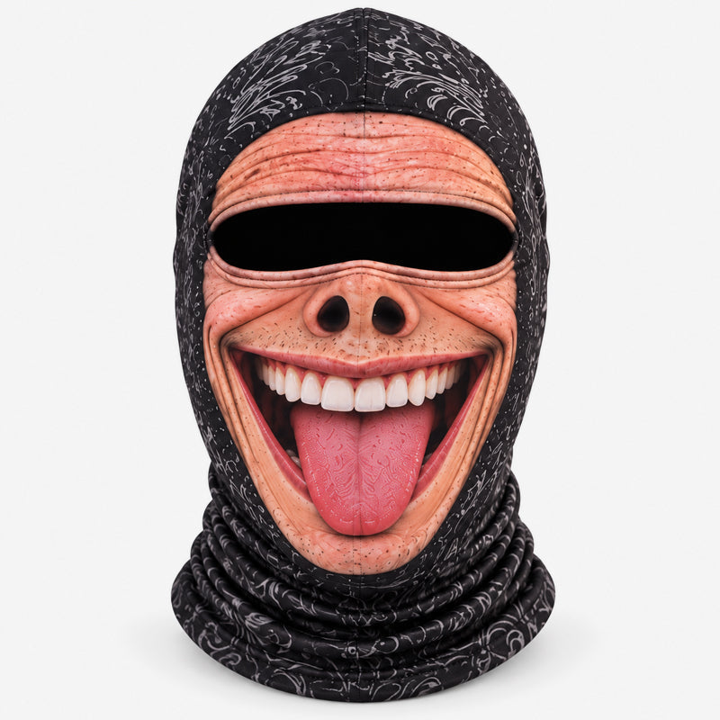 😂 Das genialste Gruppen-Outfit für den Skiausflug: Witzige Sturmhaube mit verrücktem Gesicht