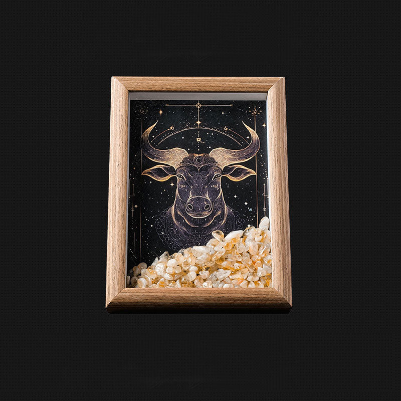 Sternzeichen Fotorahmen 🔮 | Persönliches Geschenk mit Heilsteinen – Energie, Schutz & Glück ✨