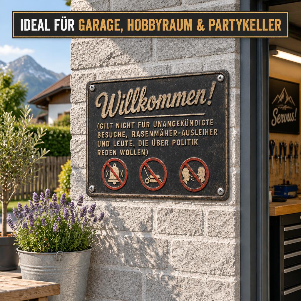 Endlich Ruhe an der Haustür: Das witzige Vintage-Metallschild für ungestörte Privatsphäre