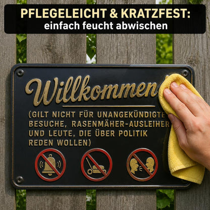 Endlich Ruhe an der Haustür: Das witzige Vintage-Metallschild für ungestörte Privatsphäre