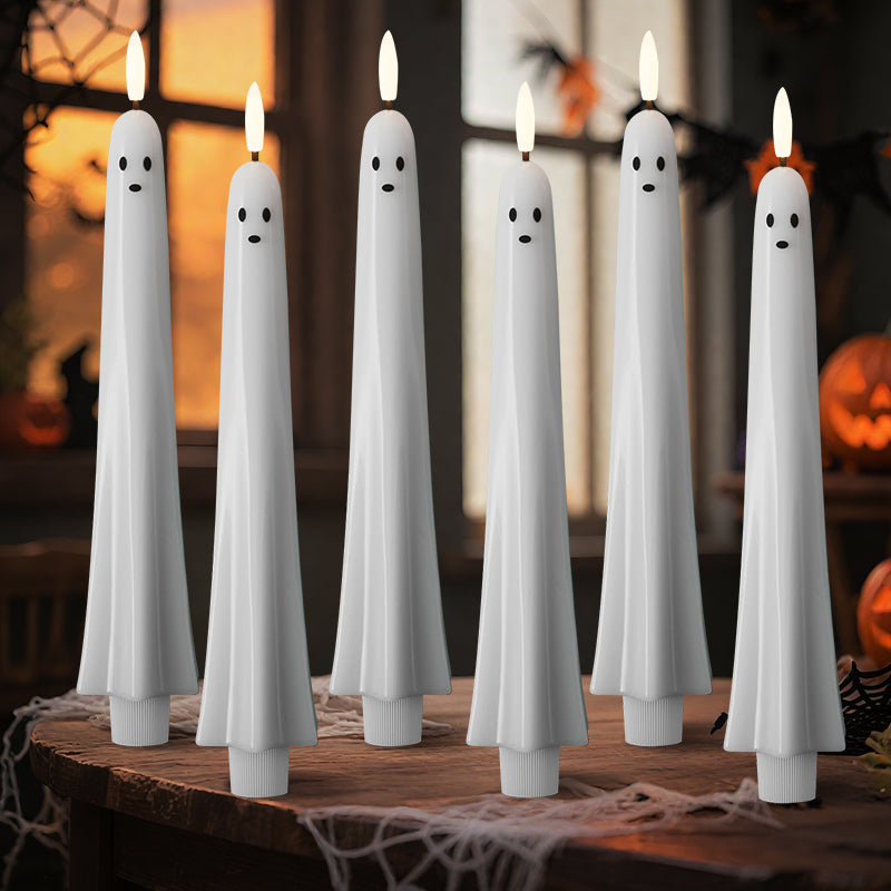 🎃👻 Fernbedienbare Geister-LED-Kerze mit 3D-Flamme 👻🎃