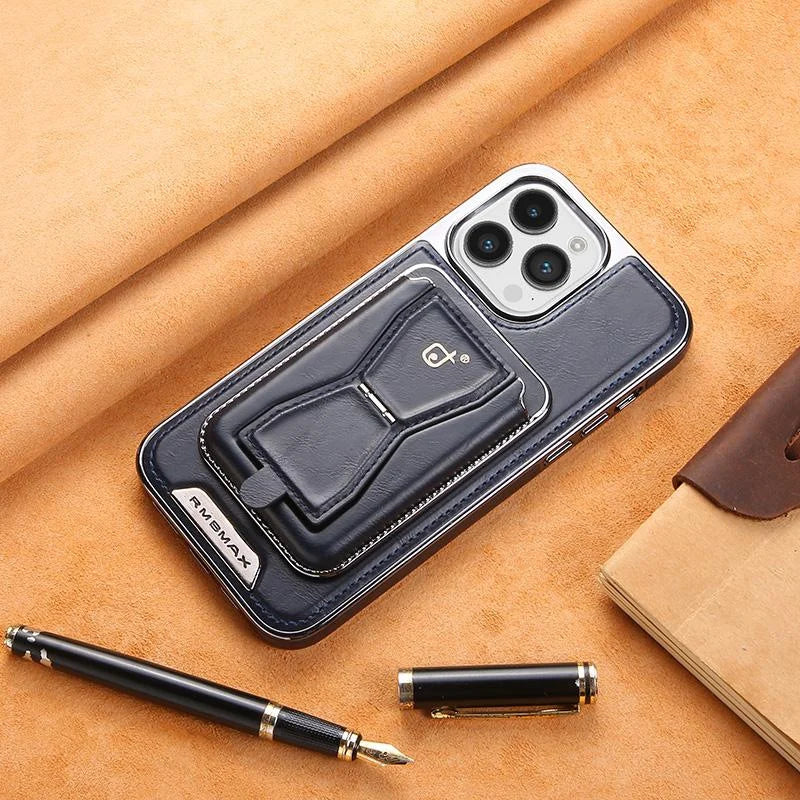 Telefonschutzhülle aus Leder mit Magnethalterung und multifunktionalem Kartenhalter