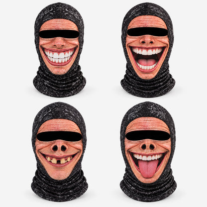 😂 Das genialste Gruppen-Outfit für den Skiausflug: Witzige Sturmhaube mit verrücktem Gesicht