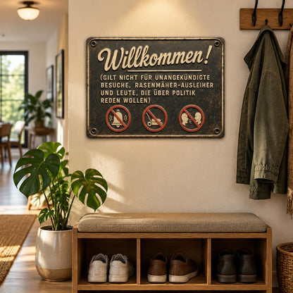 Endlich Ruhe an der Haustür: Das witzige Vintage-Metallschild für ungestörte Privatsphäre