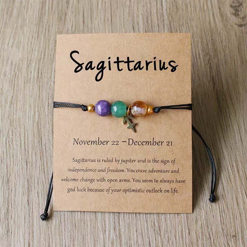 🌌 12 Sternzeichen Armband | Handgefertigt aus Naturstein – Magnetisch Harmonisiert | Dein Amulett 💫