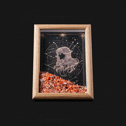 Sternzeichen Fotorahmen 🔮 | Persönliches Geschenk mit Heilsteinen – Energie, Schutz & Glück ✨