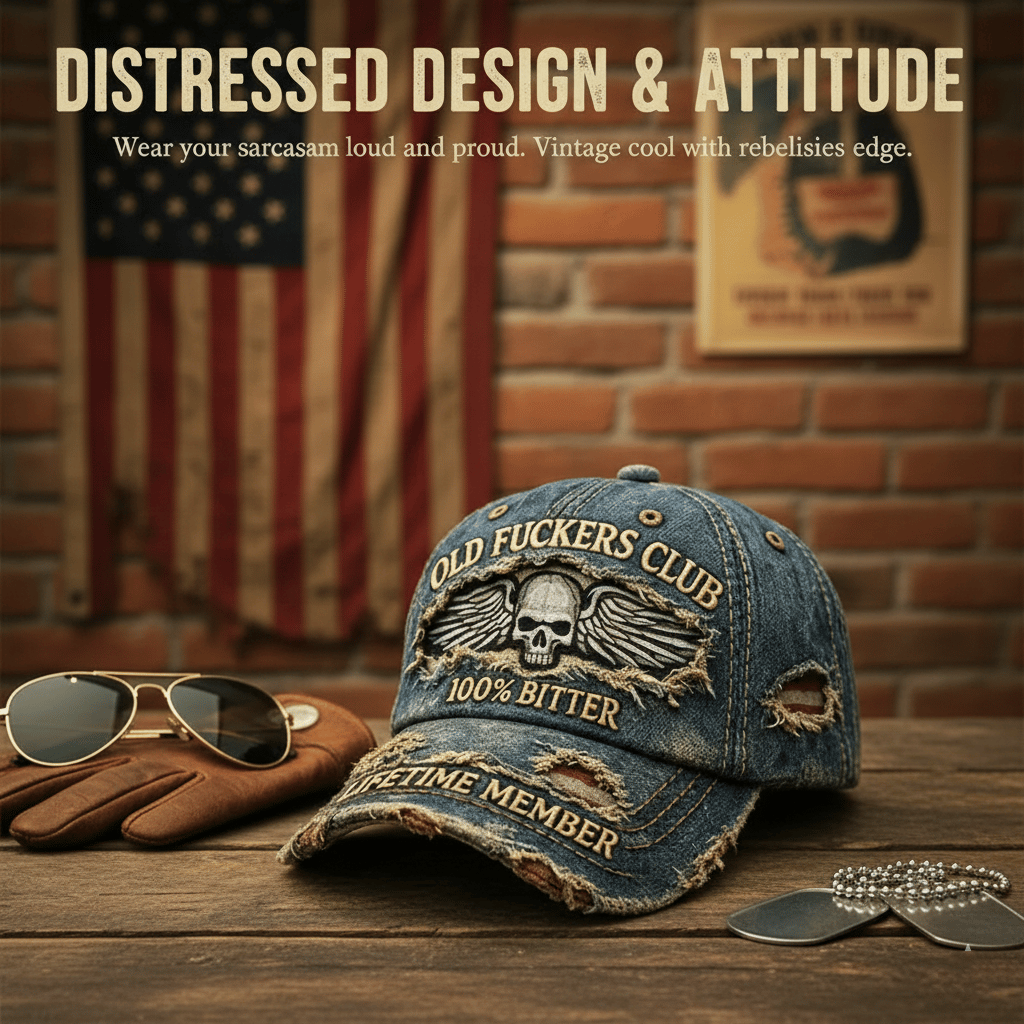 „Old Bastards Club“ Vintage-Cap ✨ Das perfekte Geschenk für echte Kerle 💀