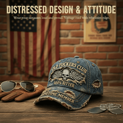 „Old Bastards Club“ Vintage-Cap ✨ Das perfekte Geschenk für echte Kerle 💀