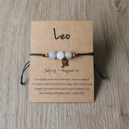 🌌 12 Sternzeichen Armband | Handgefertigt aus Naturstein – Magnetisch Harmonisiert | Dein Amulett 💫