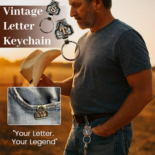 Buchstaben-Schlüsselanhänger im Western-Cowboy-Stil