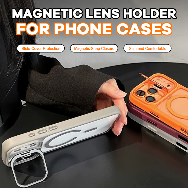 📱 2-in-1 Magnetic Case: Stoßfest mit Flip-Objektivschutz & Kickstand ✨
