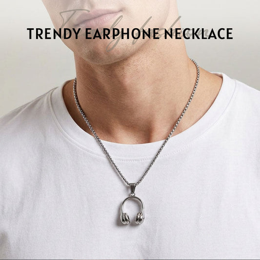 Herren Headset-Halskette: Hip-Hop Streetwear Musik-Anhänger aus Edelstahl 😎🎵