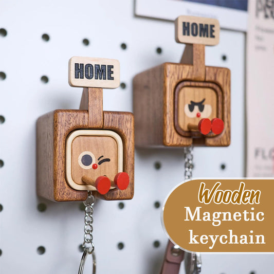 🔑 Schlüsselbrett Magnetisch Holz | Willkommen Zuhause Funktion & Emoji-Wechsel ✨