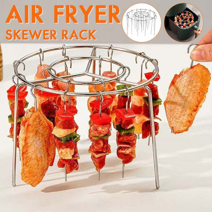 🔥 Air Fryer Spießgestell | 360° gleichmäßiges Garen, knusprig & saftig! 🍢