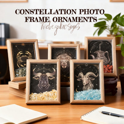 Sternzeichen Fotorahmen 🔮 | Persönliches Geschenk mit Heilsteinen – Energie, Schutz & Glück ✨