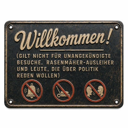 Endlich Ruhe an der Haustür: Das witzige Vintage-Metallschild für ungestörte Privatsphäre