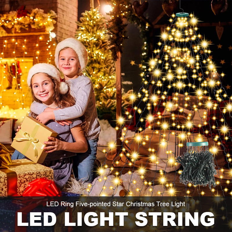 LED-Ring-Wasserfall-Weihnachtsbaumlichter 🎄