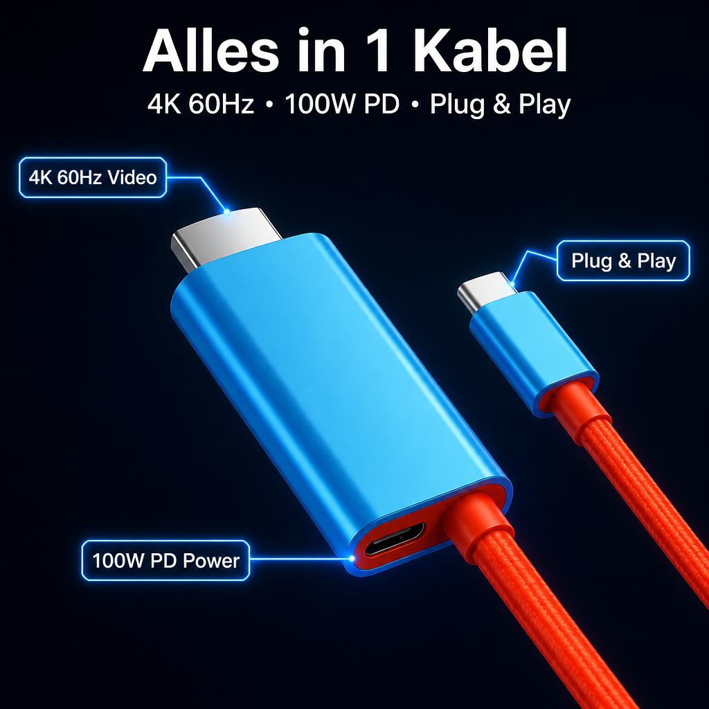 Nie wieder Kabelsalat & leerer Akku: Das einzige 3-in-1 Displaykabel, das du je brauchst