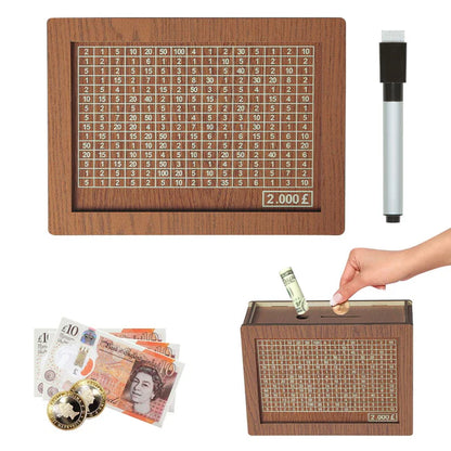 Edle Sparbox aus Holz mit Sparziel ✨ Motivations-Spardose für Groß & Klein 💰
