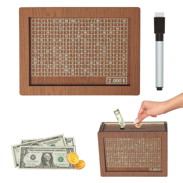 Edle Sparbox aus Holz mit Sparziel ✨ Motivations-Spardose für Groß & Klein 💰