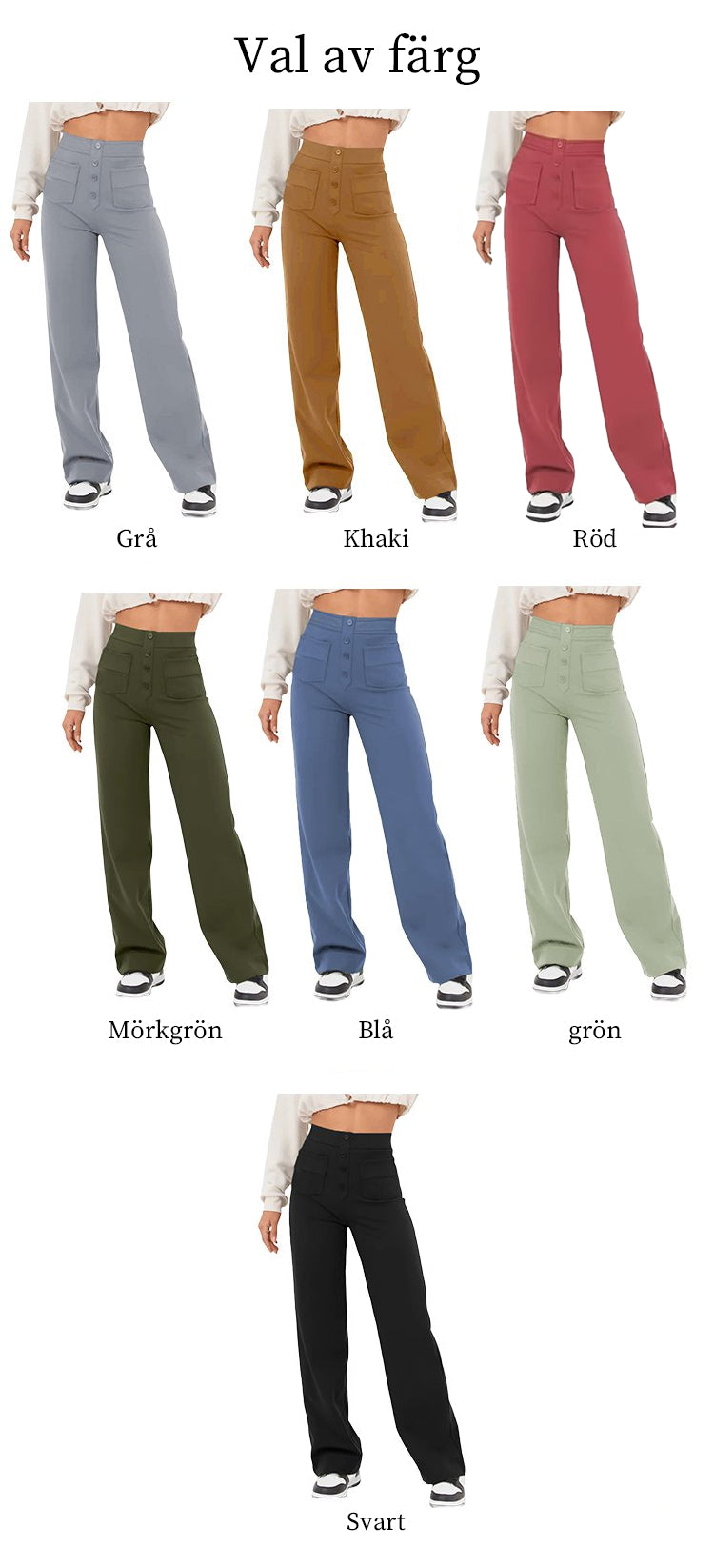 ⏳Hochelastische Multi-Pocket-Hose/Einfarbig lässige gerade Multi-Pocket-Hose mit hoher Elastizität