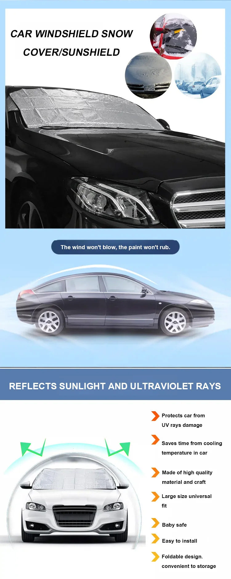 ❄️ Magnetische Auto-Schneeschutzabdeckung 🚗 | Nie wieder Eiskratzen!