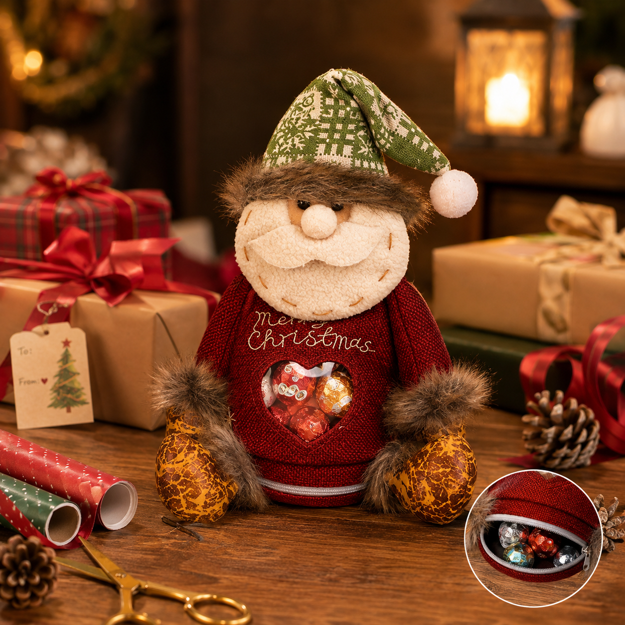 🎅 Süßer Weihnachts-Geschenkbeutel mit 3D-Figur – Das herzerwärmende Highlight, das Kinderaugen zum Leuchten bringt!